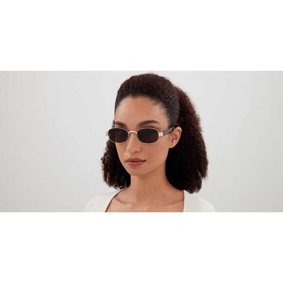 New SAINT LAURENT Gold Square SL 706 001 Sunglasses Women - Picture 3 of 4